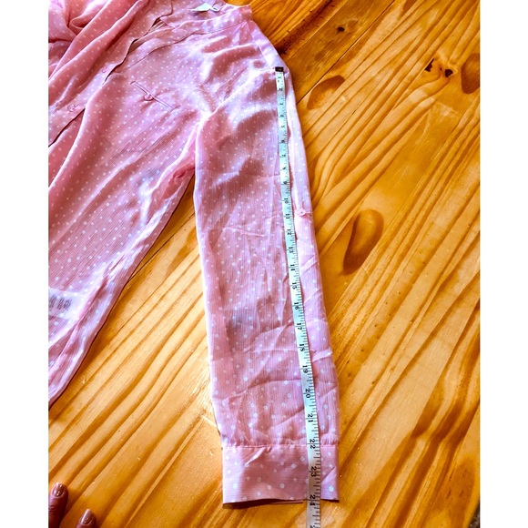 Kut from the Kloth Women’s Pink & White Spots Button Up Long Sleeve Blouse M - Picture 5 of 11